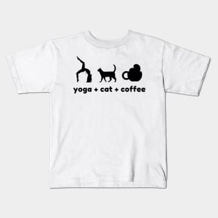 Yoga Cat Coffee Kids T-Shirt